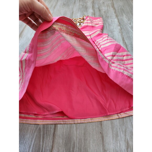 Lilly Pulitzer Sami-Ryan Metallic Striped Strapless Dress Size 0 Bead Hotty Pink - Picture 5 of 12